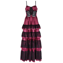 Load image into Gallery viewer, SKT22402 red party Gothic long suspender dress
