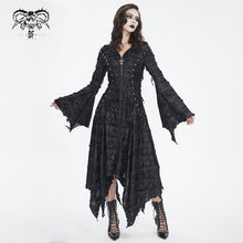 Load image into Gallery viewer, CT225 Dark tattered hooded knitted women's jacket