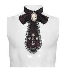 Load image into Gallery viewer, AS28902 Glossy pleated Gothic collar and bow tie
