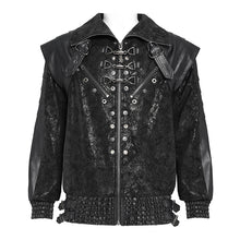 Load image into Gallery viewer, CT271 Punk snake-print leather jacket