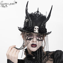 Load image into Gallery viewer, EAS037 Small chain tassel skull horn hat