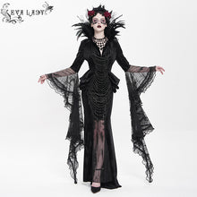 Load image into Gallery viewer, ESKT074 Gothic wedding Custom-made feather branch collar embroidered dress