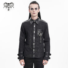 Load image into Gallery viewer, SHT125 Punk pleated stand collar long sleeve shirts