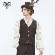 Load image into Gallery viewer, WT08702 Brown Steampunk gentleman striped vest