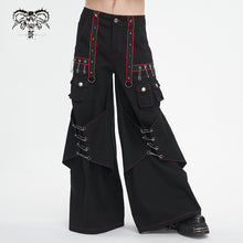 Load image into Gallery viewer, PT245 Twill material contrasting red thick thread wide leg men's pants