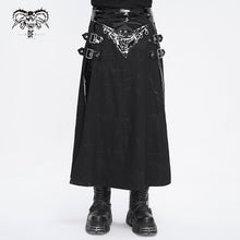 Load image into Gallery viewer, SKT187 glued cross pattern stitching leather men's kilt