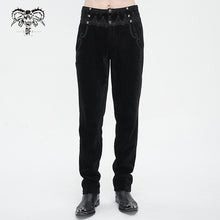 Load image into Gallery viewer, PT22601 Black Gothic high waist chenille men's trousers