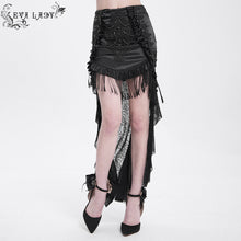 Load image into Gallery viewer, ESKT060 Rose mesh Tassels Gothic Skirt