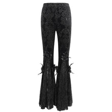 Load image into Gallery viewer, EPT01401 Black Gothic velveteen embossed flared pants