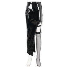 Load image into Gallery viewer, SKT178 Irregular patent leather skirt