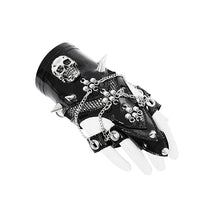 Load image into Gallery viewer, GE042 Women punk Short patent leather long middle finger gloves