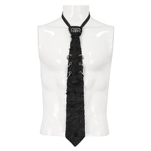 Load image into Gallery viewer, AS157 punk Ripped skull tie with metal buckle on both sides