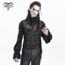 Load image into Gallery viewer, WT09302 men black Gothic embossed waistcoat