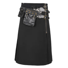 Load image into Gallery viewer, SKT175 Tie Dye Twill Faux Leather Waist Bag Men's Kilt