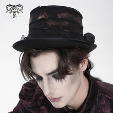 Load image into Gallery viewer, AS28501 Gothic Hand-Painted Top Hat with Side Ruffles and Tassels