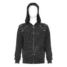 Load image into Gallery viewer, CT274 Punk ripped mist pattern hoodie