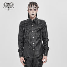 Load image into Gallery viewer, SHT144 Waterdrop texture punk long-sleeved shirt