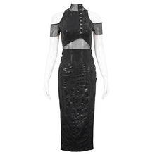 Load image into Gallery viewer, SKT170 Slant-breasted off-the-shoulder knitted midi dress
