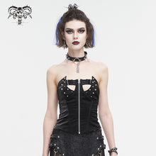 Load image into Gallery viewer, CST007 Patterned Leather lace-up Studded Punk Corset