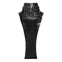 Load image into Gallery viewer, SKT252 Patent Leather Fishtail Punk Skirt