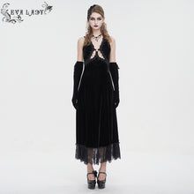Load image into Gallery viewer, ESKT04301 Velvet halterneck strappy dress