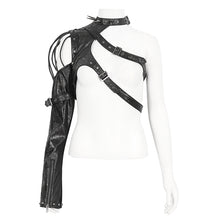 Load image into Gallery viewer, AS18201 Black Punk halter single shoulder women short jacket