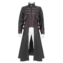 Load image into Gallery viewer, CT26901 Punk pleated leather long coat