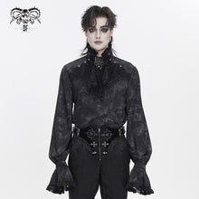 Load image into Gallery viewer, SHT15601 Two-Tone Textured Woven Gothic Shirts with Bow Tie