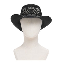 Load image into Gallery viewer, AS284 Punk Skull Lace-Trimmed Cowboy Hat