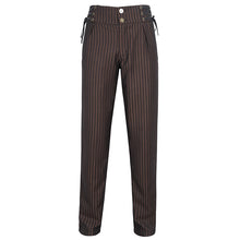 Load image into Gallery viewer, PT24802 COFFEE Steampunk striped suit trousers