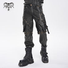 Load image into Gallery viewer, PT301 Punk-style Straight-Leg Faux Leather Trousers (Convertible into Shorts)
