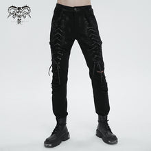 Load image into Gallery viewer, PT213 Hand-painted twill cutout torn distressed men's trousers