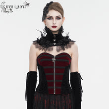 Load image into Gallery viewer, ECST006 Gothic color contrast lace up corset