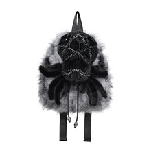 Load image into Gallery viewer, AS31802 Black and Grey Gothic Spider Plush Backpack