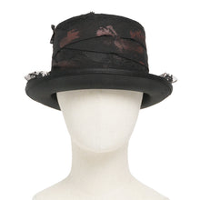 Load image into Gallery viewer, AS28501 Gothic Hand-Painted Top Hat with Side Ruffles and Tassels
