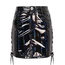 Load image into Gallery viewer, SKT174 Symphony Glazed Leather Lace Up Skirt