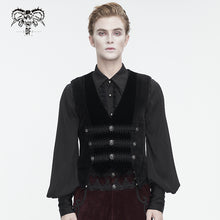 Load image into Gallery viewer, WT07901 Black Gothic velvet striped men's waistcoat