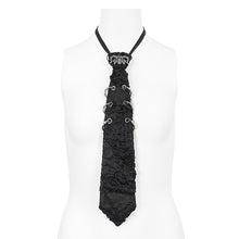 Load image into Gallery viewer, AS148 Ripped skull tie with metal buckle on both sides