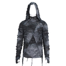 Load image into Gallery viewer, TT275 Punk tie-dyed hooded big ripped men's T-shirt