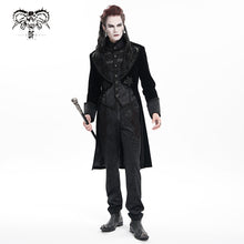 Load image into Gallery viewer, CT25401  black Gothic faux two piece embossed dress coat