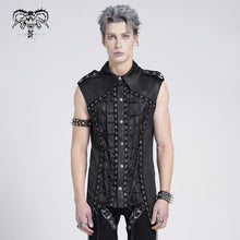 Load image into Gallery viewer, SHT134 Snake-print faux leather woven punk shirts