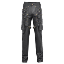 Load image into Gallery viewer, PT24402 Brown Steampunk brush-off leather trousers