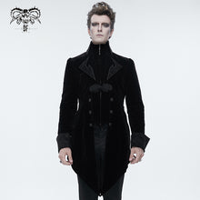 Load image into Gallery viewer, CT02201 western fashion gothic embroidered collar black men velveteen Tuxedo