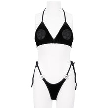 Load image into Gallery viewer, SST02501 Black Pentagram Velvet sexy lingerie