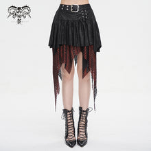 Load image into Gallery viewer, SKT18002 black and red a line Small skirt with irregular hem