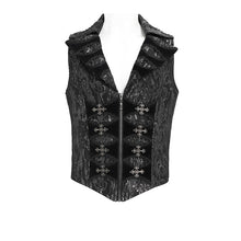 Load image into Gallery viewer, WT098 Two-tone jacquard Gothic swallowtail short vest