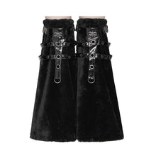 Load image into Gallery viewer, AS301 Short-pile velour and glossy patent leather Punk-style mid-length leg warmers