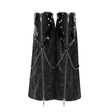 Load image into Gallery viewer, AS314 Punk-style mid-length snakeskin-pattern leather leg warmers