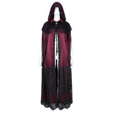 Load image into Gallery viewer, CA04502 Red Women Gothic Lace Hooded Cloak