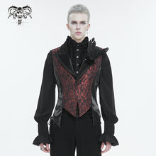 Load image into Gallery viewer, WT07602 wine Gothic jacquard peak lapel swallowtail men's suit vest